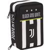 Seven Astuccio 3 Scomparti Juventus, Best Match, Bianco e Nero, con penne, matite, col