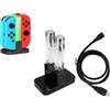 Dobe Dock Nintendo Switch DOBE TNS-875 Stazione Ricarica 2 Controller Pro Pad USB-C