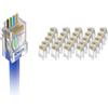 VCE Connettori RJ45 CAT6 Passanti Oro Compatibili 25 Pezzi Plug RJ45 3µ Placcati