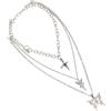 1 set collana con croce d'angelo ciondolo moda creativa per catena da donna