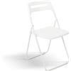 KONTE.DESIGN Set di 6 sedie pieghevoli ALMERIA in metallo bianco e