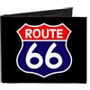 Buckle-Down Designs Canvas Bi-Fold Wallet ROUTE 66 Highway Sign Black/White/Red/Blue