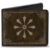 Buckle-Down Designs Bi-Fold Wallet Western WHISKEY Heart Repeat Browns/Tan