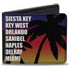 Buckle-Down Designs Bi-Fold Wallet Florida Cities Palm Tree Sunset/White