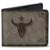 Buckle-Down Designs Bi-Fold Wallet Western COWBOY Icons Collage Tan/Browns