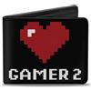 Buckle-Down Designs Bi-Fold Wallet GAMER 2/Heart 8-Bit Black/White/Red