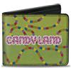 Candy Land Bi-Fold Wallet CANDY LAND Title Logo and Game Path Green/Multi Color