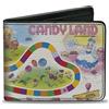 Candy Land Bi-Fold Wallet Candy Land Queen Frostine Game Path Pose and Lands Multi Color