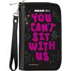 Mean Girls PU Zip Around Wallet Rectangle Mean Girls YOU CAN'T SIT WITH US Doodles Black/Pi