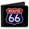 Buckle-Down Designs Bi-Fold Wallet ROUTE 66 Highway Sign Black/White/Red/Blue