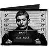 Supernatural Canvas Bi-Fold Wallet Supernatural Dean + Sam Mug Shots Grays/Black/White