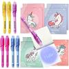 BONNYCO Penna Invisibile e Taccuino, 8 Pezzi Unicorno. Gadget Compleanno Bambini, Regalini Fine Festa Compleanno. Regalino Fine Festa, Giocattoli Pignatta. Gadget Bambini, Unicorno Bambina Bomboniere