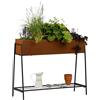 dobar Fioriera in metallo su palafitte - aiuola rialzata in comoda altezza di lavoro circa 80 cm - Vaso per piante effetto ruggine come divisorio per giardino, balcone e terrazza - 100 x 35 x 80 cm