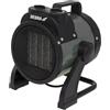DEDRA Termoventilatore elettrico PTC 3,0 kW, rotondo, nero DED9931C2 con elemento riscaldante in ceramica, per ambienti ben isolati, termostato, protezione da surriscaldamento, tre modalità di