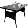 Relaxdays Tavolo da Giardino, HxBxT 70 x 100 x 60 cm, da Esterno, polyrattan, Piano in Vetro, &