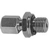 RIEGLER Raccordo dritto a vite, a tenuta morbida, G 1/8 a., tubo esterno Ø 6 mm, PN max. 315 bar, SW1 14, SW2 14, acciaio zincato.