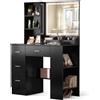 ANCOLOV Postazione Trucco con Luce LED Specchio Regolabili, Toeletta Trucco con