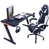 Unicview Scrivania Gaming 140 cm x 60 cm, Gaming Desk, Tavolo per Computer Console