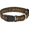 Buckle-Down Designs Plastic Clip Collar Western WHISKEY Star with Text Shadow Repeat Browns/Tan NARR