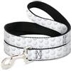 Buckle-Down Designs Dog Leash Golf Ball Dimples Whites