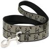 Pirates of the Caribbean Dog Leash Jack Sparrow's Flag Icons Grays WIDE 1.5"