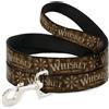 Buckle-Down Designs Dog Leash Western WHISKEY Star with Text Shadow Repeat Browns/Tan