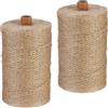 Relaxdays Spago di Iuta 1 mm, 2 Rotoli Juta 500 m ciascuno, Corda Ecosostenibile per Artigianato, Imballaggio, Marrone