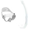 Cressi F1 Mask, Maschera Subacquea Monovetro Temperato del Tipo Frameless, Bianco & Mexico, Tubo Snorkel per Immersioni, Apnea, Snorkeling Unisex Adulto, Trasparente, Unica