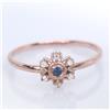 Anello in argento 925 promessa diamante zaffiro blu certificato naturale Ceylon