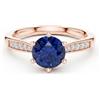 Anello da sposa in argento 925 con pietre preziose zaffiro blu Ceylon con...