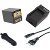 Patona Batteria Patona + caricabatteria casa/auto per Jvc GR-D250U,GR-D250US,GR-D270