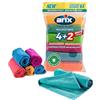 ARIX | Microfibre Panni Multiuso, 6 Morbidi Panni 30x30cm, Antibatterici, Rimuovere Sporco Ostinato, Cattura Polvere e Sporco