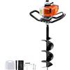 VEVOR Trivella per Pali a Gas 63 CC 2400 W Trivella per Terra con Punte 200 mm