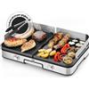 LEBENLANG Griglia Elettrica XXL 2400W - Incl. Pinze Per Barbecue | Incl. Paraspr
