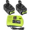 Reacell 2X 5.5Ah P108 Batteria + Caricabatterie 3A P117 per Ryobi 18V | Batteria di Rica