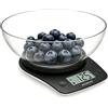 NUTRI FIT Bilancia Digitale Alimenti con Ciotola 2L, 5KG/11lb, Nero | Bilancia d