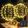 Joomer Sfere Luci Natale Esterno a Batteria Bianco Caldo 2 Pezzi | 33CM 144LED +