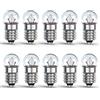 Caldarax 10 Pezzi Lampadine a Sfera E10 12V 0.25A, Bianca Calda 3000K, 30LM, Miniature Sc