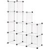 Dibea - Scarpiera modulare in plastica, con 9 Scomparti, 30 x 30 cm, Trasparente