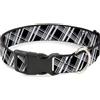 Buckle-Down Designs Plastic Clip Collar Plaid X2 Black/Grays/White Small 9.5-13"
