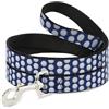 Buckle-Down Designs Dog Leash Golf Balls Blue/White NARROW 0.5"