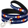 Buckle-Down Designs Dog Leash 6-FEET Colfax PARKER Flag Blue/White/Red/Yellow