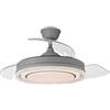 DRW Lampada Ventilatore da soffitto Grigio di Design con Pale retrattili