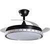 DRW Lampada Ventilatore da soffitto nero con glitter con pale retrattili