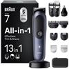 Braun Rasoio Elettrico Barba e Capelli Serie 7, Accessori AIO7565 Blu