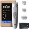 Braun Rasoio Elettrico Corpo Uomo Serie 3, +6 Strumenti, BG3575 Grigio