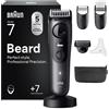 Braun Serie 7 Regolabarba Uomo, 7 Accessori, Custodia BT7525 Grigio