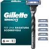 Gillette Mach3 Regolabarba Uomo, Lame Rasoio a Mano Libera, 1 Manico e 6 Lamette