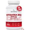 Bandini® Vitamina B12 365 Compresse (+ 1 Anno), Metilcobalamina 1000µg, | 100% V