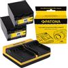 Patona 2x Batteria Patona + caricabatteria USB dual per Sony DCR-SR32,DCR-SR33,DCR-SR35
